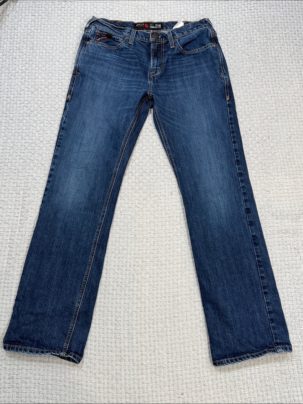 Mens Ariat Fire Resistant M7 Slim Straight Leg Jean Calville Sales Sample Jeans - Picture 5 of 15